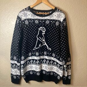 PING Men's Graphic Sweater Black and White Crewneck Classic Casual Men’s Large